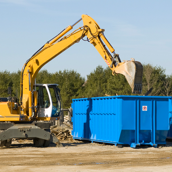 are there any restrictions on where a residential dumpster can be placed in Trafalgar IN